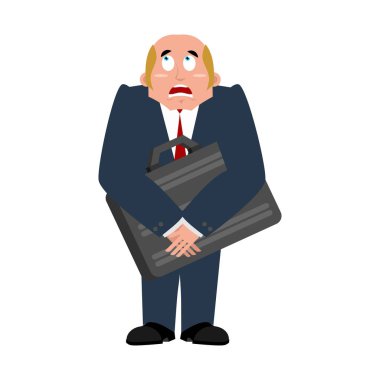 İş adamı dava ve korku. Patron para için korku. İçin korkarak 