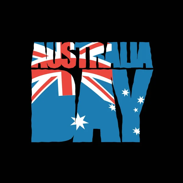 Australia Day. patriottische vakantie. Australische vlag in grunge styl — Stockvector