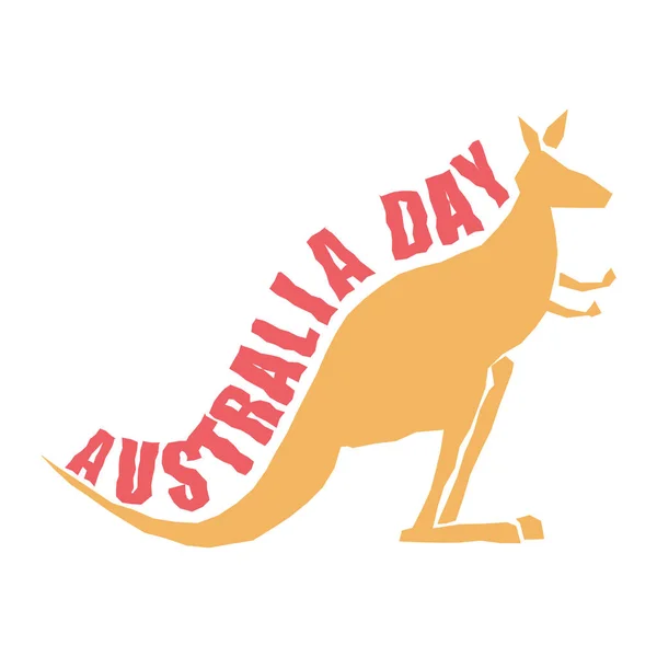 Día de Australia. Fiesta patriótica australiana tradicional. Kangaro — Vector de stock