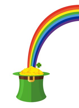 cüce cin şapka ve gökkuşağı. St Patricks Günü İrlanda. Yeşil c