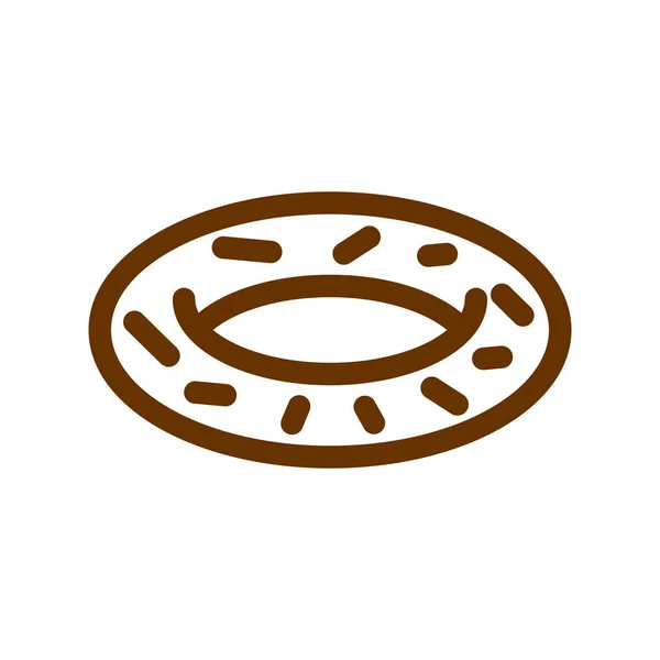 Donut-Line-Symbol. Schild zur Herstellung von Brot und Backwaren — Stockvektor