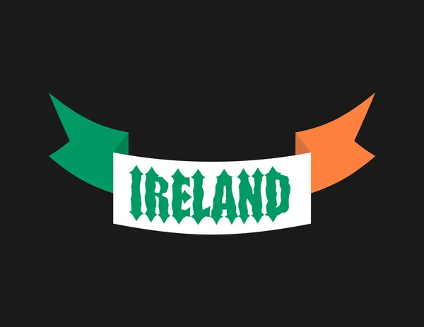 MDE i Irland emblem. Irländska flaggan logga. Nationella tejp. Logotyp för — Stock vektor