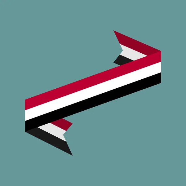 Ruban drapeau yéménite isolé. Bannière de bande yéménite. symbole national — Image vectorielle