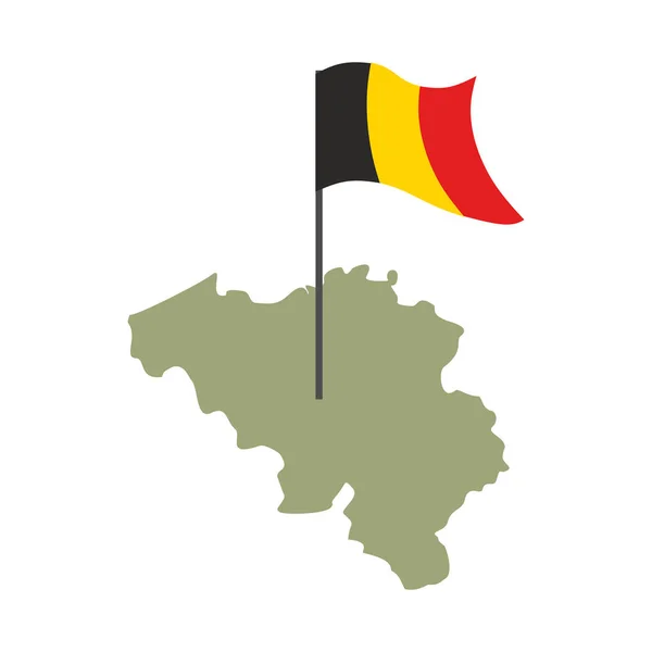 België kaart en vlag. Belgische banner en land grondgebied. Stand p — Stockvector