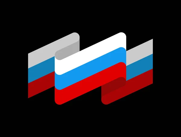 Fita da bandeira da Rússia isolada. Banner de fita russa. símbolo de estado — Vetor de Stock