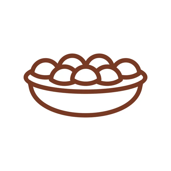 Icône de ligne de tarte. Signe pour la production de pain et de boulangerie — Image vectorielle