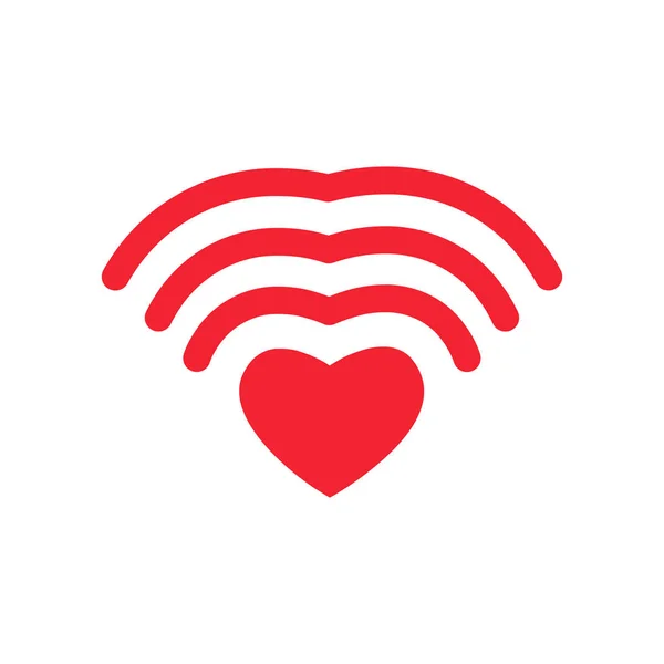 L'amour Wi-Fi. Coeur WiFi. Communication sans fil pour les amoureux. romain — Image vectorielle