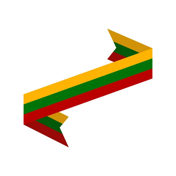 立陶宛国旗丝带孤立。立陶宛丝带横幅。状态 — 图库矢量图片