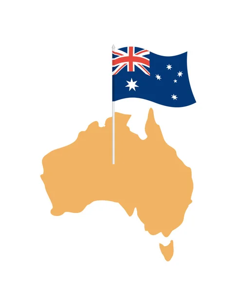 Australien Karte und Flagge. australischen Rohstoff- und Landflächen. Staat — Stockvektor