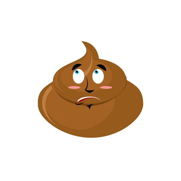 Merde a surpris Emoji. Turd émotion étonnée isolé — Image vectorielle