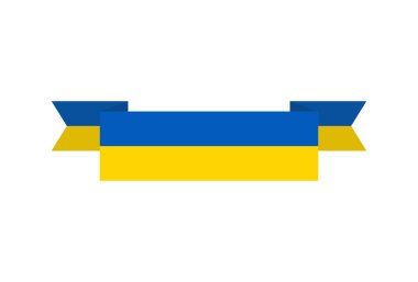 Ukrayna bayrağı şerit izole. Ukraynalı afiş teyp. Devlet işaret