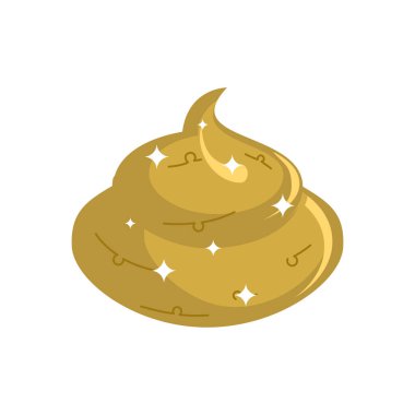 İzole altın bok. Pahalı bok. Kaka Altın hazine