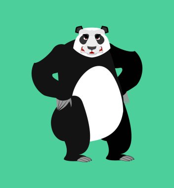 Panda kızgın Emoji. Çin ayı agresif duygu izole