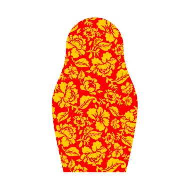 İzole Matryoshka. Rus ulusal bebek. Halk geleneksel pai