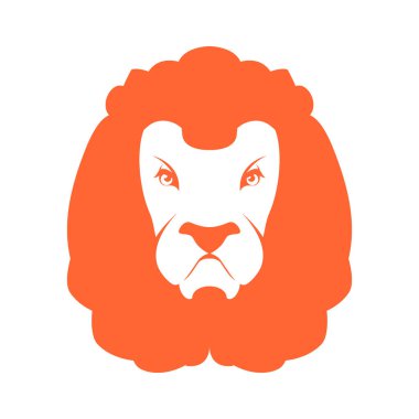 Aslan logo imzala. Leo amblemi simgesi. Vahşi hayvan savana. Afrika öncesi