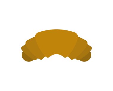 Düz izole kruvasan. ekmek yapımı için buğday işareti ve 