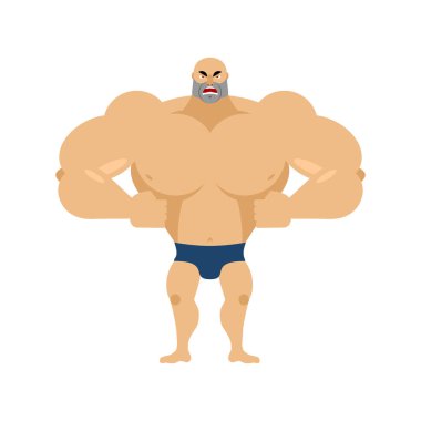 Atlet kızgın Emoji. agresif vücut geliştiricisi. kaba sporcu. f