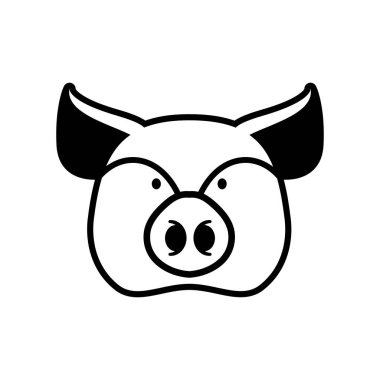 Domuz baş işareti. domuz burun sembolü. Çiftlik hayvanı