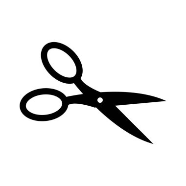 İzole makas işareti. Makası ile kesin sembolü