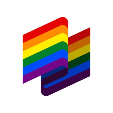 Lgbt bayrak şerit izole. Gökkuşağı teyp afiş. Gurur fl iz