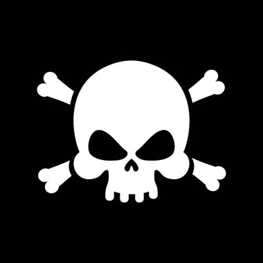 Korsan bayrağı kafatası. Siyah afiş haydut. Kafa iskelet korsan