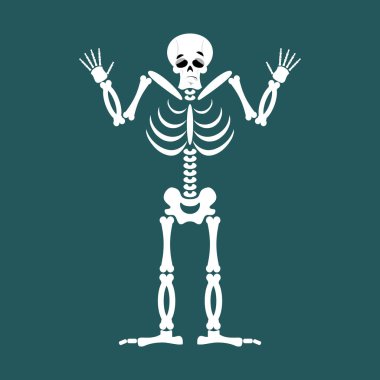 İskelet sürpriz Emoji. Kafatası izole duygu hayret. Hum