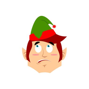 Noel Elf Emoji şaşırttı. Noel Baba Yardımcısı duygu hayret .