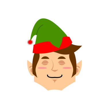 Noel Elf Emoji uyuyor. Santa yardımcı uykuda duygu .