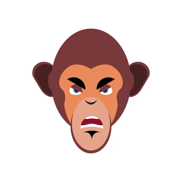 Monkey arg Emoji. Marmoset aggressiva känslor isolerade. Chimpa — Stock vektor