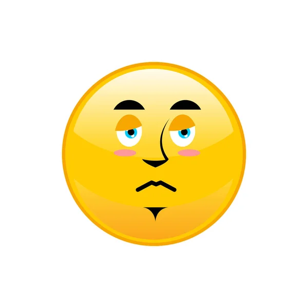 Triste Emoji isolé. émotion jaune terne cercle isolé — Image vectorielle