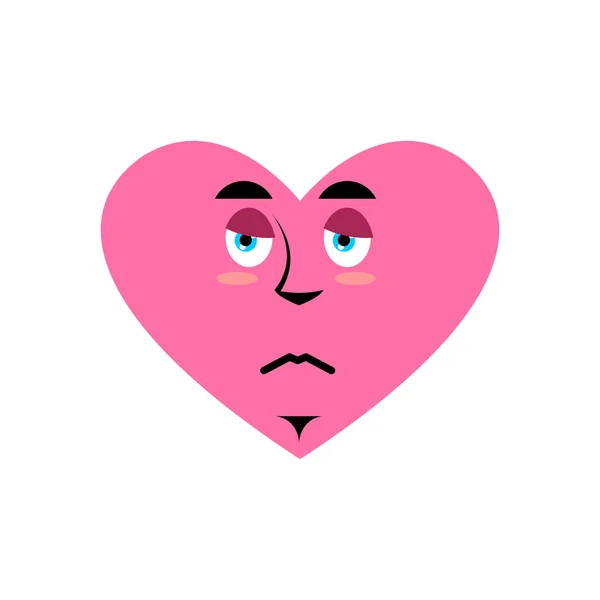 Üzgün Emoji seviyorum. Kalp mutsuz duygu göl kenarında — Stok Vektör