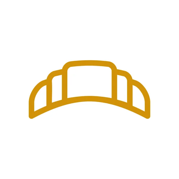 Icono de línea Croissant. trigo Señal para la producción de pan y hornear — Archivo Imágenes Vectoriales