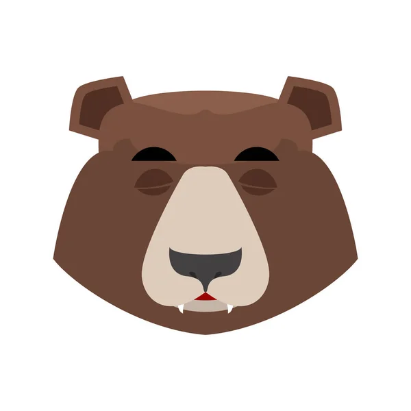 Medve Emoji alszik. Grizzly alszik érzelem. arc, vadon élő állat — Stock Vector