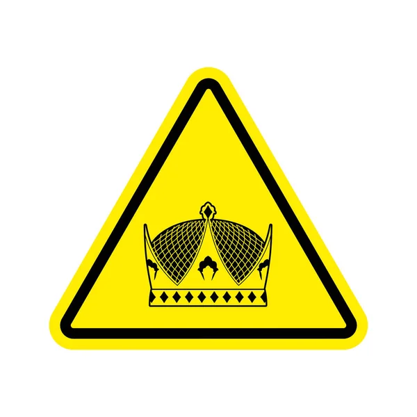Warnung König. Königskrone aus gelbem Dreieck. Verkehrszeichen beachten — Stockvektor