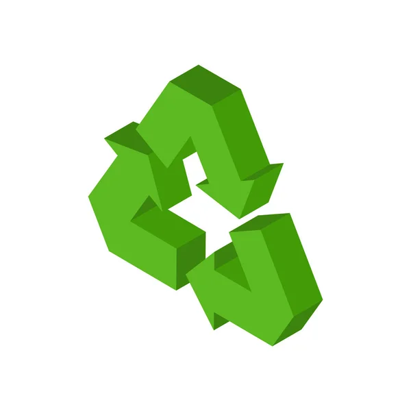 Recyclingschild. grüne Neufassung Symbol. Laufwappen isoliert — Stockvektor