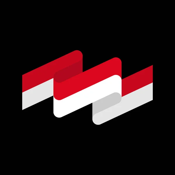 Panglica indoneziană izolată. Banner cu bandă indoneziană. stat sy — Vector de stoc