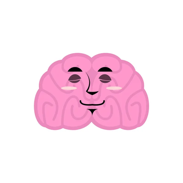 Emoción del cerebro dormido. Cerebro humano Emoji durmiendo. Mente aislada — Vector de stock