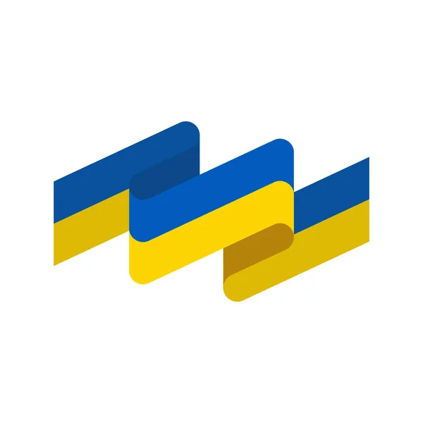Ucrania Cinta de bandera aislada. Cinta adhesiva ucraniana. Estado simbo — Vector de stock