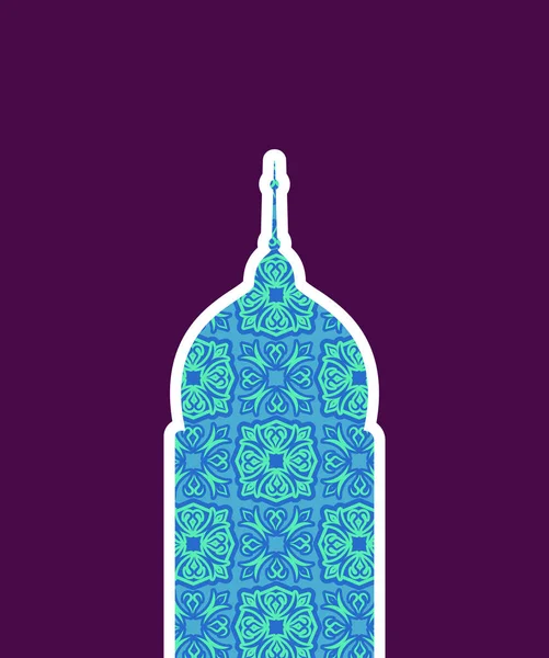 Mosque isolated. Arab pattern madrasah. Illustration for Eid Mub — Stock Vector