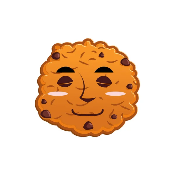 Cookies schläft Emojis. Keks Emotion Schlaf. Lebensmittel isoliert — Stockvektor