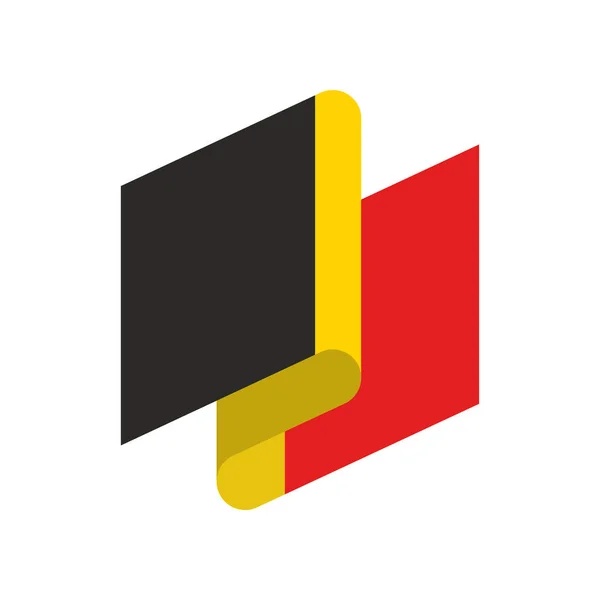 Fita da bandeira da Bélgica isolada. Banner de fita adesiva. Símbolo nacional —  Vetores de Stock