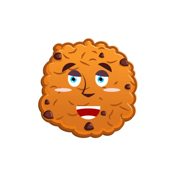 Cookies glada Emoji. kex emotion merry. Mat som isolerade — Stock vektor