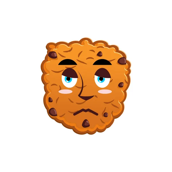 Biscoitos Emoji triste. Emoção de biscoito triste. Alimentos Isolados —  Vetores de Stock