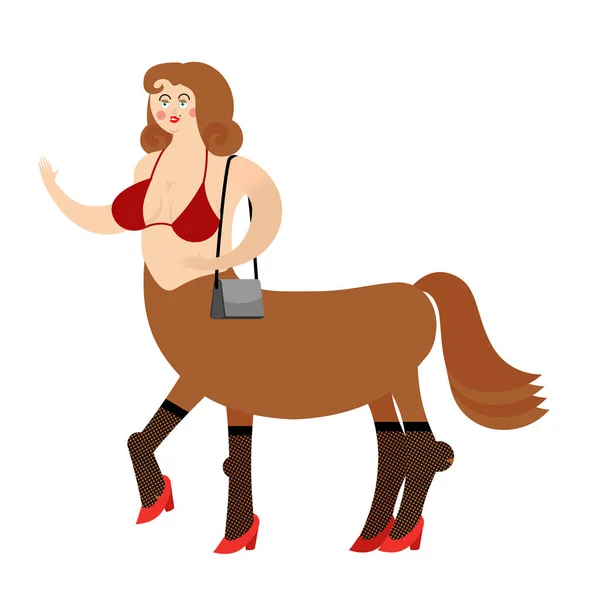 Centaur woman fairytale creature. Female horse isolated. Fantast — Stock Vector