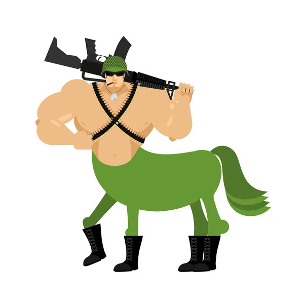 Guerrier Centaure soldat créature de conte de fées. Cheval militaire i — Image vectorielle