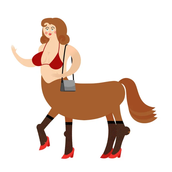 Centaur woman fairytale creature. Female horse isolated. Fantast Vector Graphics