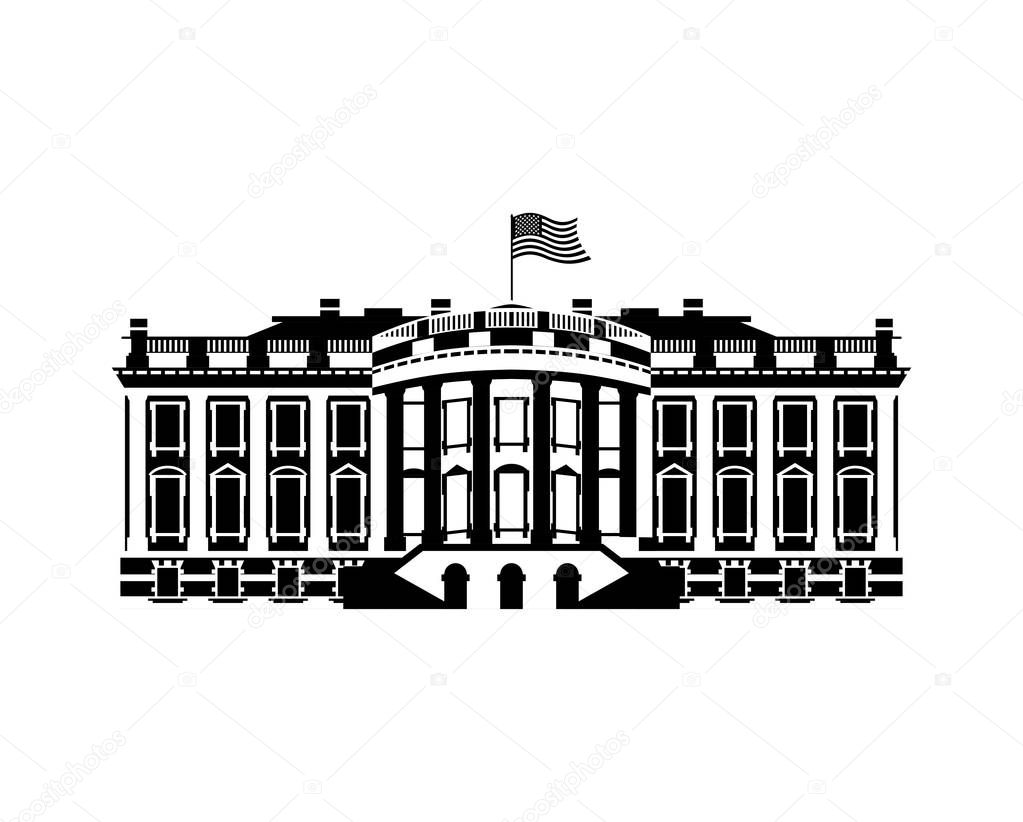 US White House sign icon. America government building. mansion P