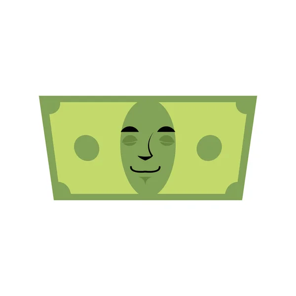 Geld schläft Emotionen. Cash-Emojis müde. Dollar isoliert — Stockvektor