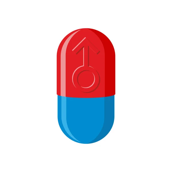 망 알 약입니다. 남성 건강에 대 한 약물 파워 세력. 의약품 fo — 스톡 벡터