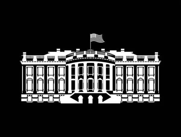 Oss vita huset logga ikonen. Amerika regeringsbyggnaden. Mansion P — Stock vektor